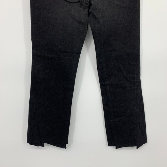 Mavi Jeans Black Anika Mid Rise Crop Flare Raw Hem NWT - Picture 9 of 11